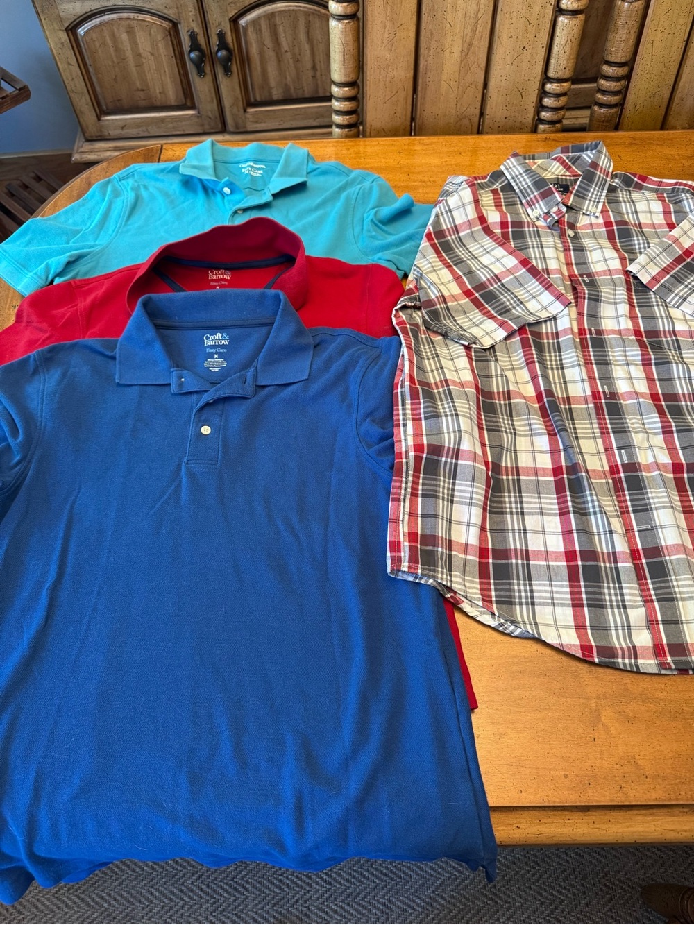 croft & barrow Polos with George plaid Shirt